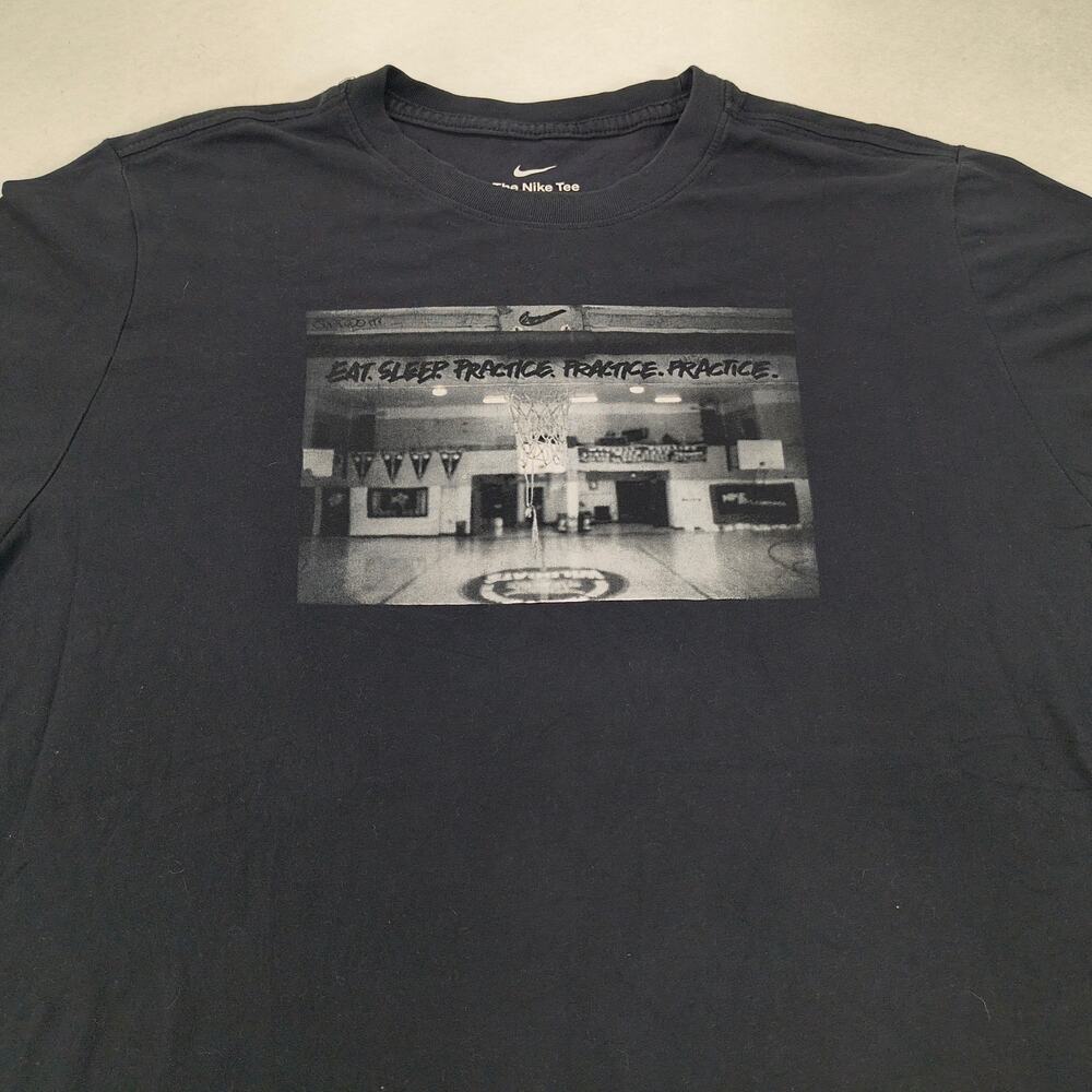 Nike Tee Eat Sleep Practice Crew Neck Short Sleeve Shirt Mens Size Large L Black